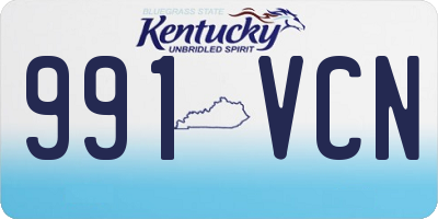 KY license plate 991VCN