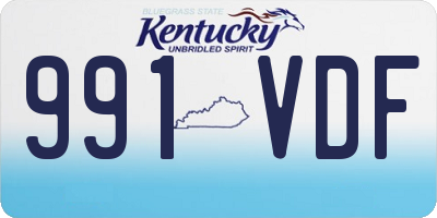 KY license plate 991VDF