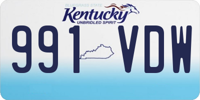 KY license plate 991VDW