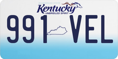 KY license plate 991VEL