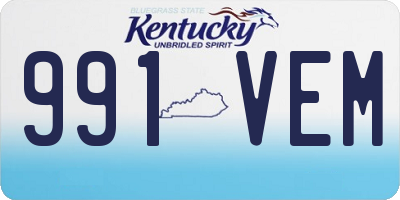 KY license plate 991VEM