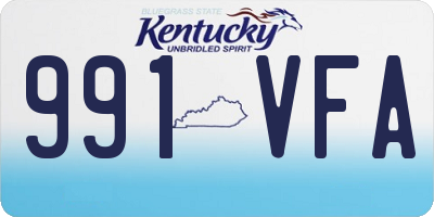 KY license plate 991VFA