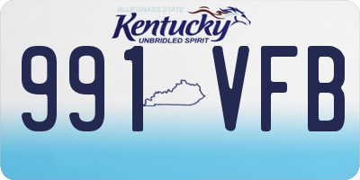 KY license plate 991VFB