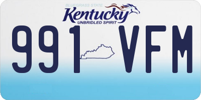 KY license plate 991VFM