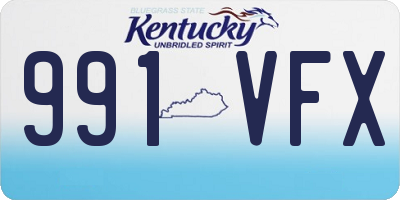 KY license plate 991VFX