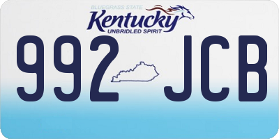 KY license plate 992JCB