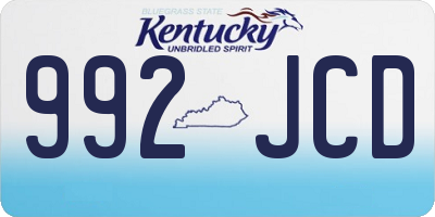 KY license plate 992JCD