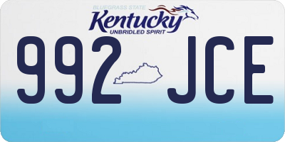 KY license plate 992JCE