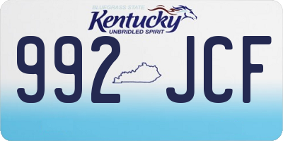 KY license plate 992JCF