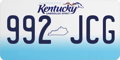 KY license plate 992JCG