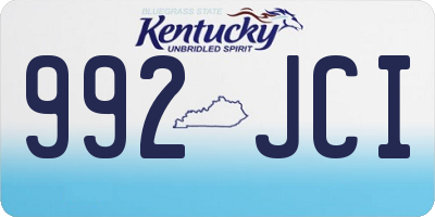 KY license plate 992JCI