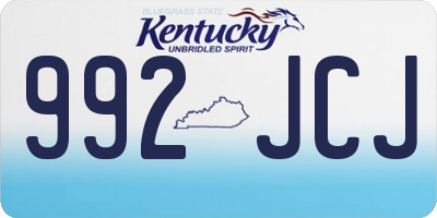 KY license plate 992JCJ