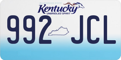 KY license plate 992JCL