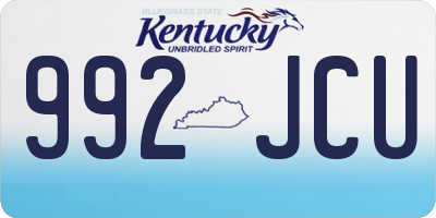 KY license plate 992JCU