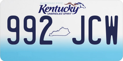 KY license plate 992JCW