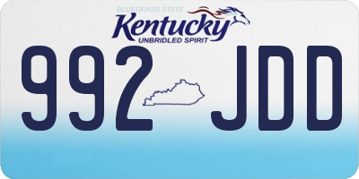 KY license plate 992JDD