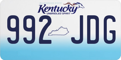 KY license plate 992JDG