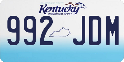 KY license plate 992JDM