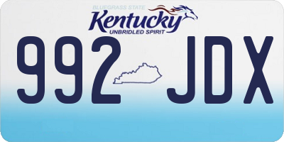 KY license plate 992JDX