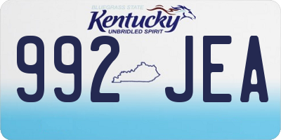 KY license plate 992JEA