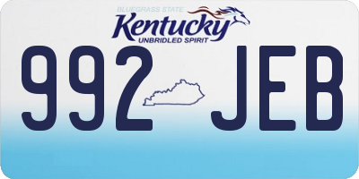 KY license plate 992JEB