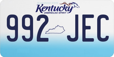 KY license plate 992JEC