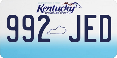 KY license plate 992JED