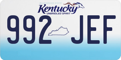 KY license plate 992JEF