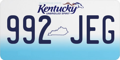 KY license plate 992JEG