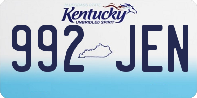 KY license plate 992JEN
