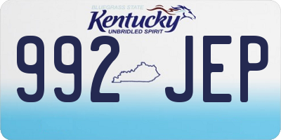 KY license plate 992JEP