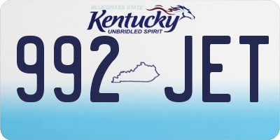 KY license plate 992JET