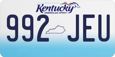 KY license plate 992JEU