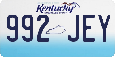 KY license plate 992JEY
