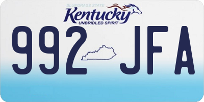KY license plate 992JFA