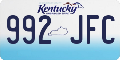 KY license plate 992JFC