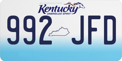 KY license plate 992JFD