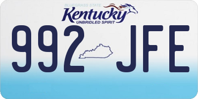 KY license plate 992JFE