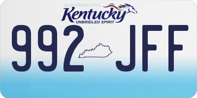KY license plate 992JFF