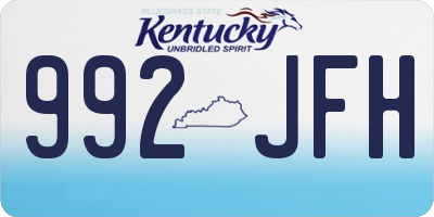 KY license plate 992JFH