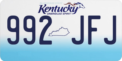 KY license plate 992JFJ