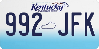 KY license plate 992JFK