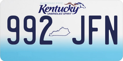 KY license plate 992JFN