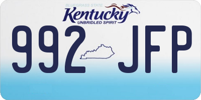 KY license plate 992JFP