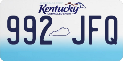 KY license plate 992JFQ