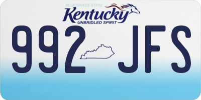 KY license plate 992JFS