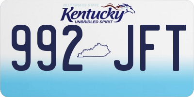 KY license plate 992JFT