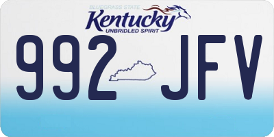 KY license plate 992JFV