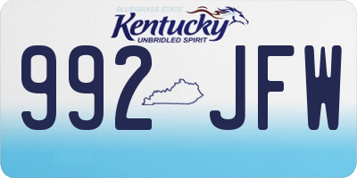 KY license plate 992JFW