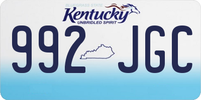 KY license plate 992JGC